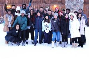 International Students in the snow